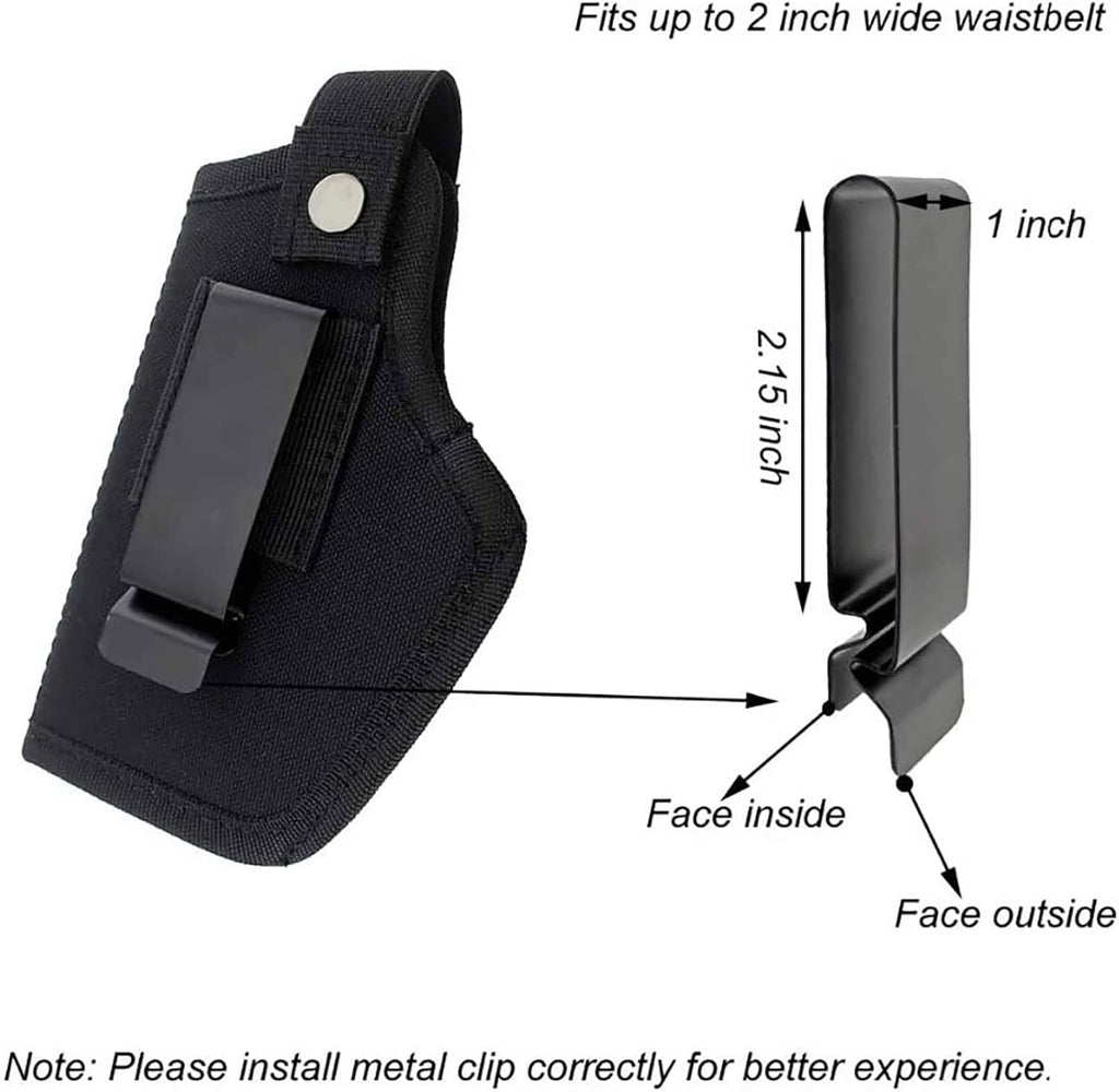 Skiennix Concealed Carry Holster - Metal Clip IWB/OWB for Airsoft Pistol Handguns | Right/Left Hand Draw