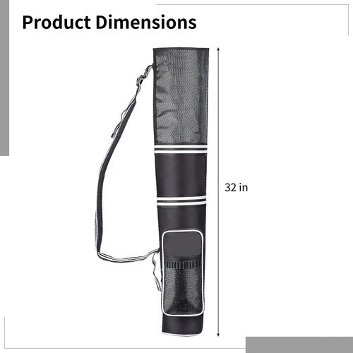 Golf Sunday Bag, Lightweight Golf Carry Bag for 3-9 Clubs, 600D Oxford Cloth, Foldable, with Adjustable Sling Strap, 32 in / 81.3 cm, Black