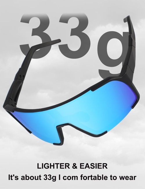 BangLong Cycling Sunglasses for Men Women, UV400 Protection Sports Sun Glasses for Baseball Running Bike Cycling Driving, Black