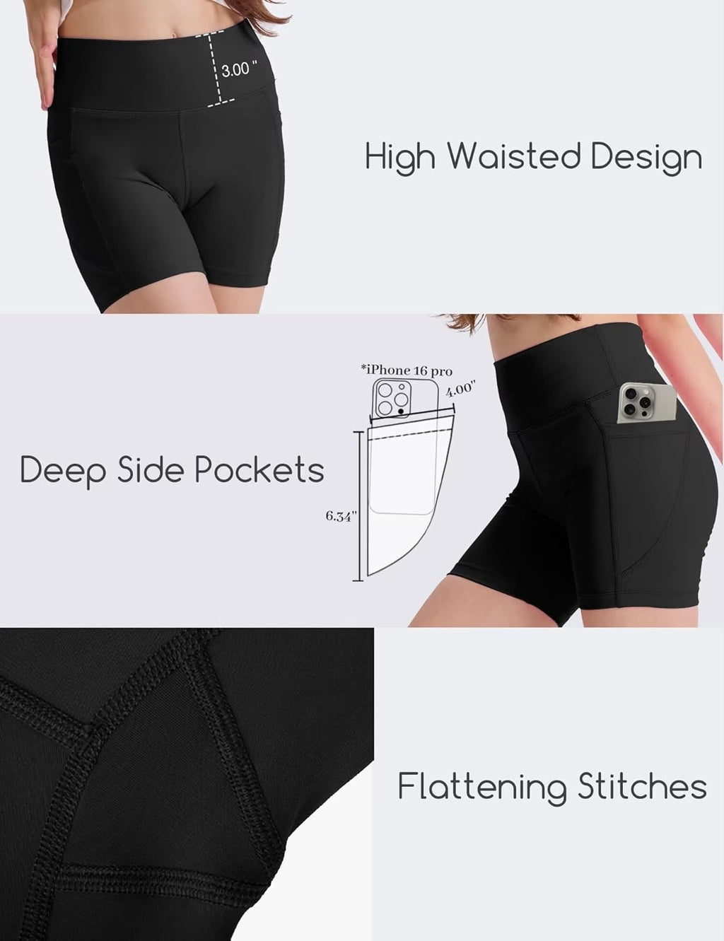 Skiennix Girls' 4" High Waisted Biker Shorts - Stretchy Athletic Workout Shorts for Kids & Teens