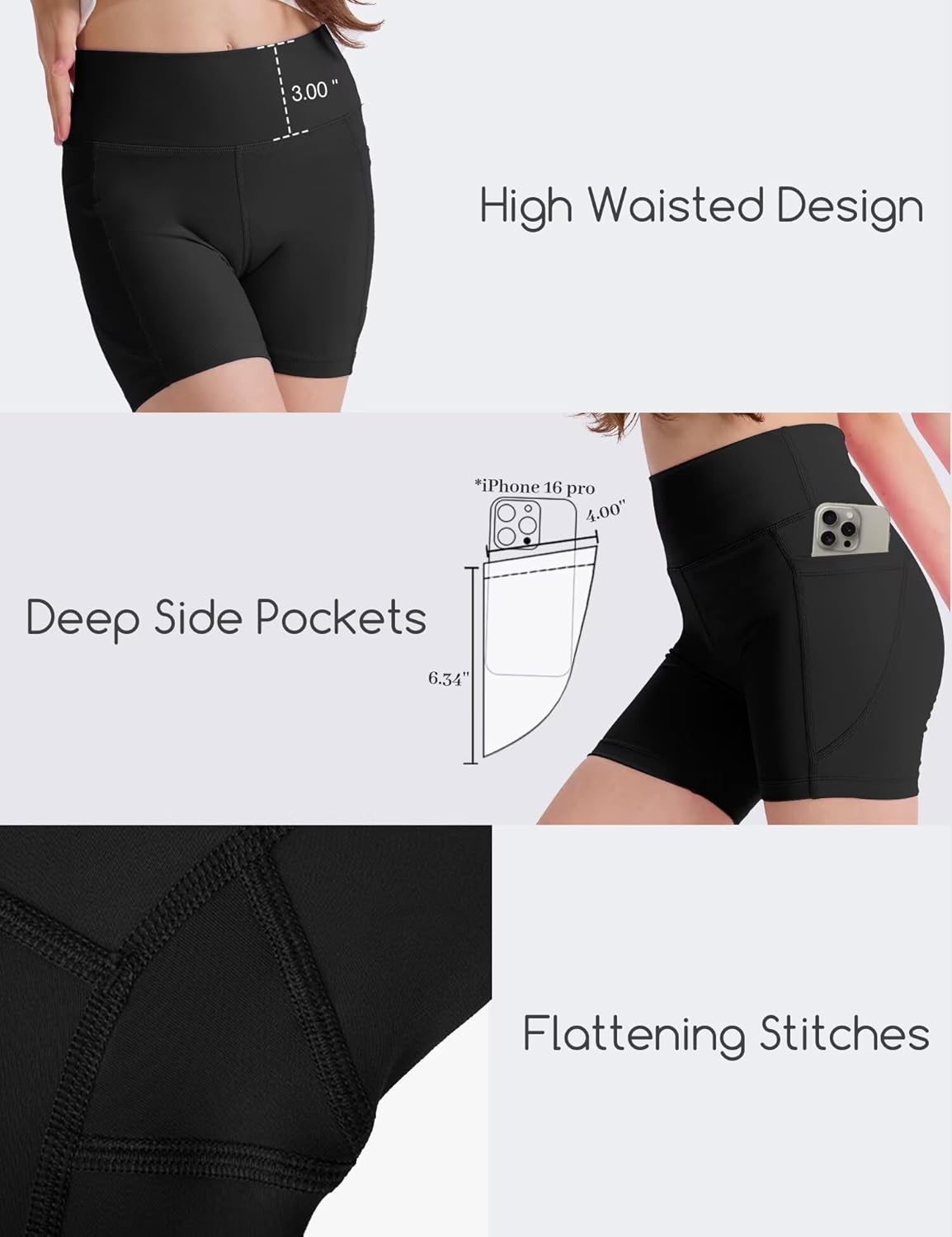 Skiennix Girls' 4" High Waisted Biker Shorts - Stretchy Athletic Workout Shorts for Kids & Teens