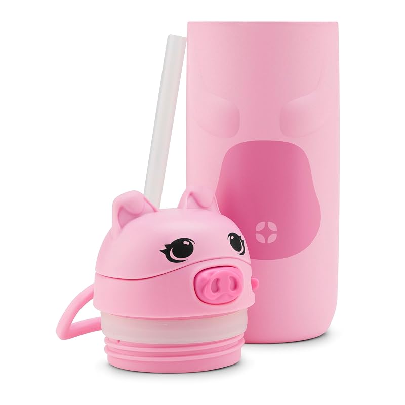 Ello Ellies 12oz Stainless Steel Kids Water Bottle - Pig Variation