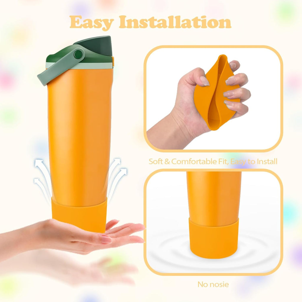 Owala Silicone Boot - Non-Slip, Scratch-Resistant Stability Enhancer for 30oz & 40oz Bottles | 12 Colors Available (Orange Grove)
