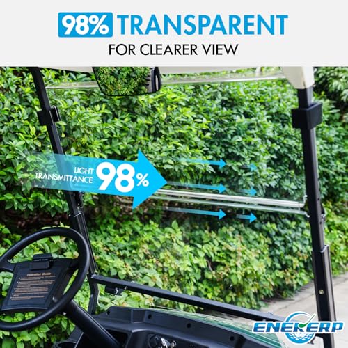 EZGO TXT Golf Cart Windshield - Clear 1994-2013 Impact-Resistant Polycarbonate Foldable