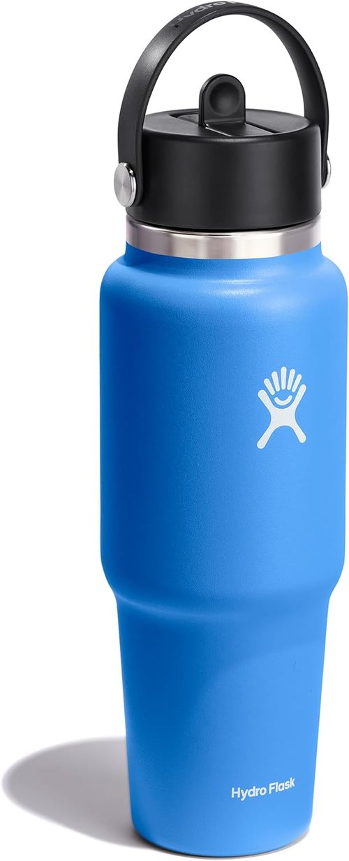 Hydro Flask Travel Water Bottle - Insulated Stainless Steel, Leakproof Design - 32 Oz Cascade Blue