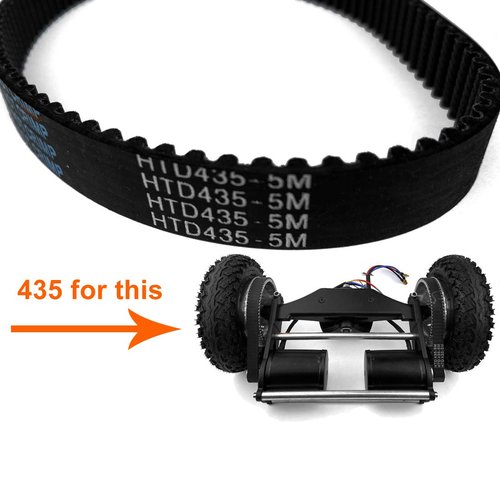 395 Teeth HTD-5M Belt for Electric Skateboard 15mm Width HTD435-5M Belt Replacement for Mountain Skateboard Conversion Kit (2 Belts 435)