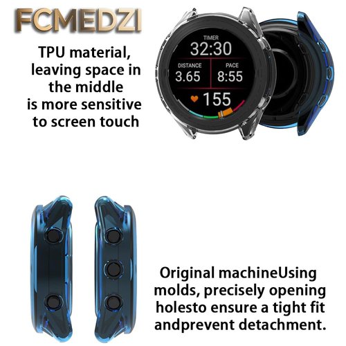 FCMEDZI Compatible for Garmin Forerunner 570 47mm Screen Protector, Case TPU Soft Frame Cover and TPU Screen Protective Film Not Tempered Glass (Pack of 4+2)(No't of 42mm)
