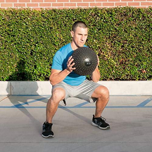 Slam Medicine Balls with Tread Grip - 50 lb Dead Weight for Strength & Cardio