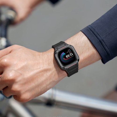 Fintie Nylon Band Compatible with Fitbit Versa 3/4/Sense 2/1/Sense/Bundle with Case for Fitbit Sense 2/1/Fitbit Versa 4/3/2/1/Versa Lite
