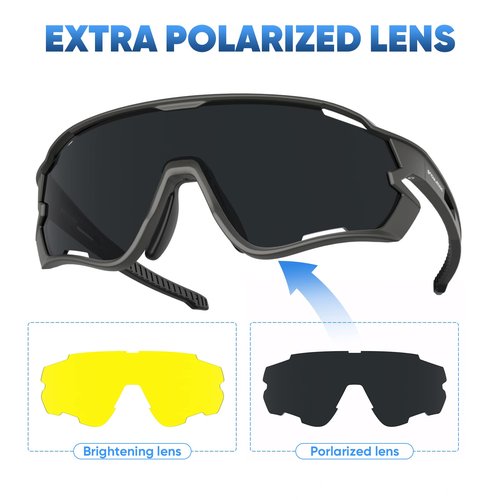 Cycling Glasses, TR90 Unbreakable Frame Polarized Anti-UV400 Sports Sunglasses HB511 Bn-REVO Gold