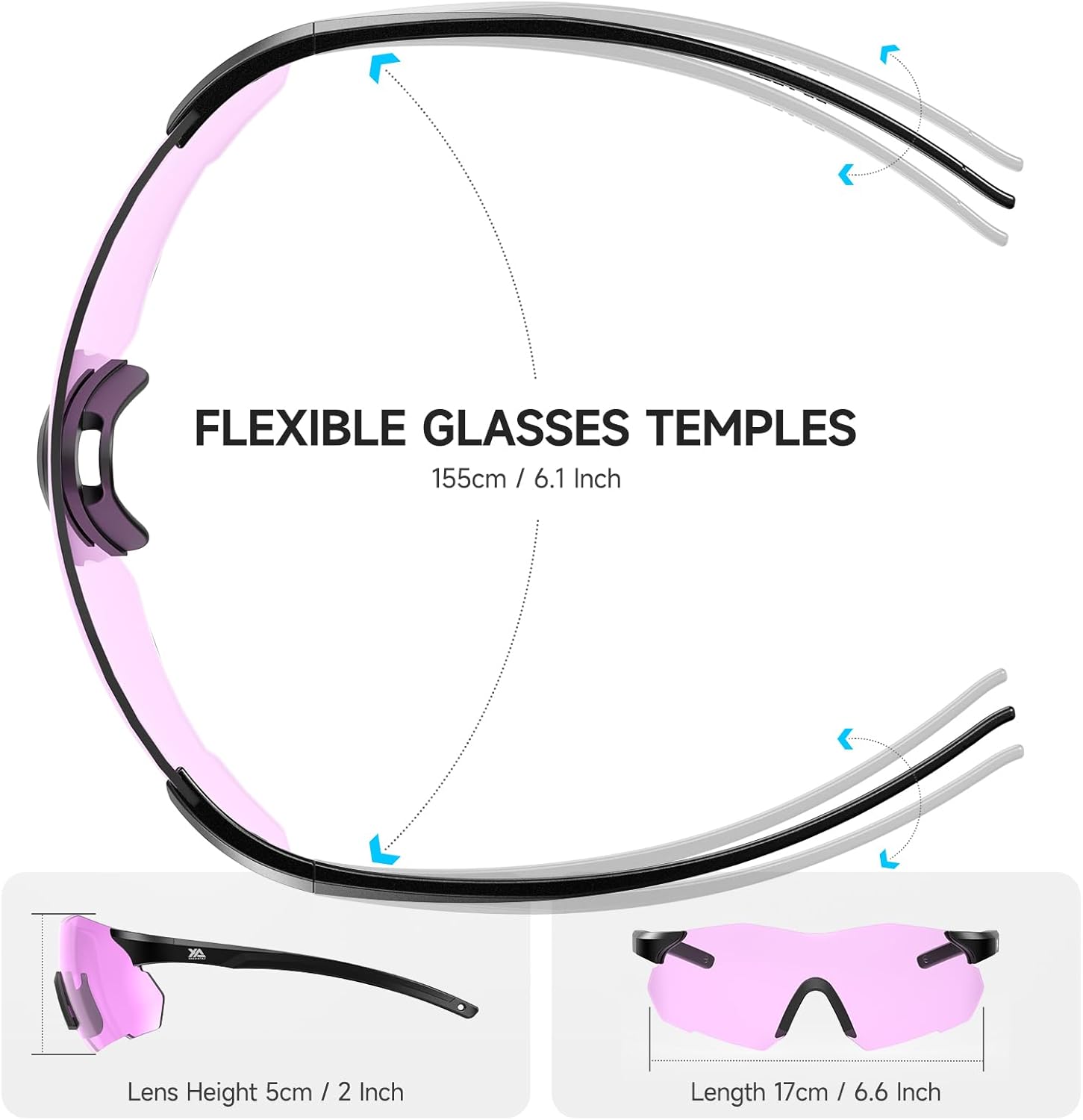 Xaegistac Safety Glasses - Anti-Fog Shooting Glasses with Wide Field of View & Soft Nose Pad for Outdoor Use