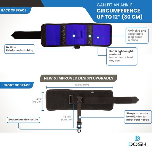 Dosh AFO Foot Drop Brace - Drop Foot Brace for Walking - AFO - Unisex (Black)