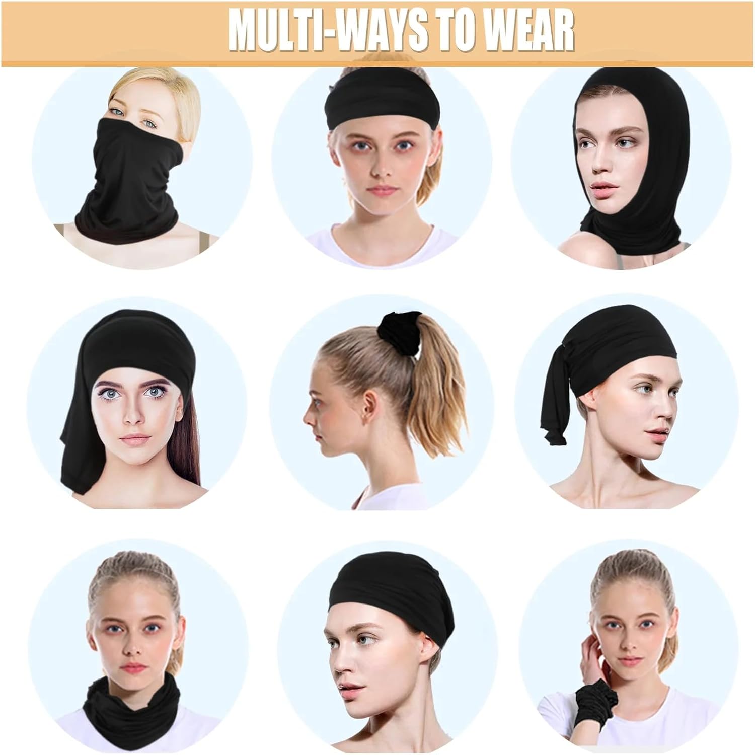 Skiennix Neck Gaiter Face Mask - 6 Pack Cooling Bandana Scarf | Breathable Balaclava for Outdoor Use