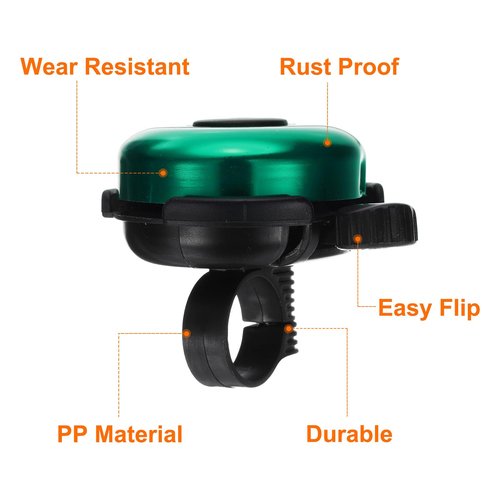 HARFINGTON 2pcs Bike Bell Classic Bicycle Bell with Loud Crisp Clear Sound Bike Ring Bell Aluminum Bike Accessories for Road Adults Children Mountain Bike, Green Blue