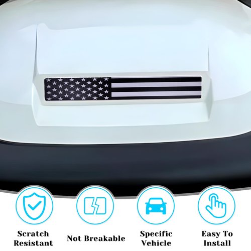 Black and Grey American Flag Fits Club Car Precedent Golf Cart Front Name Plate. Fits Club Car Precedent Carts Dressed