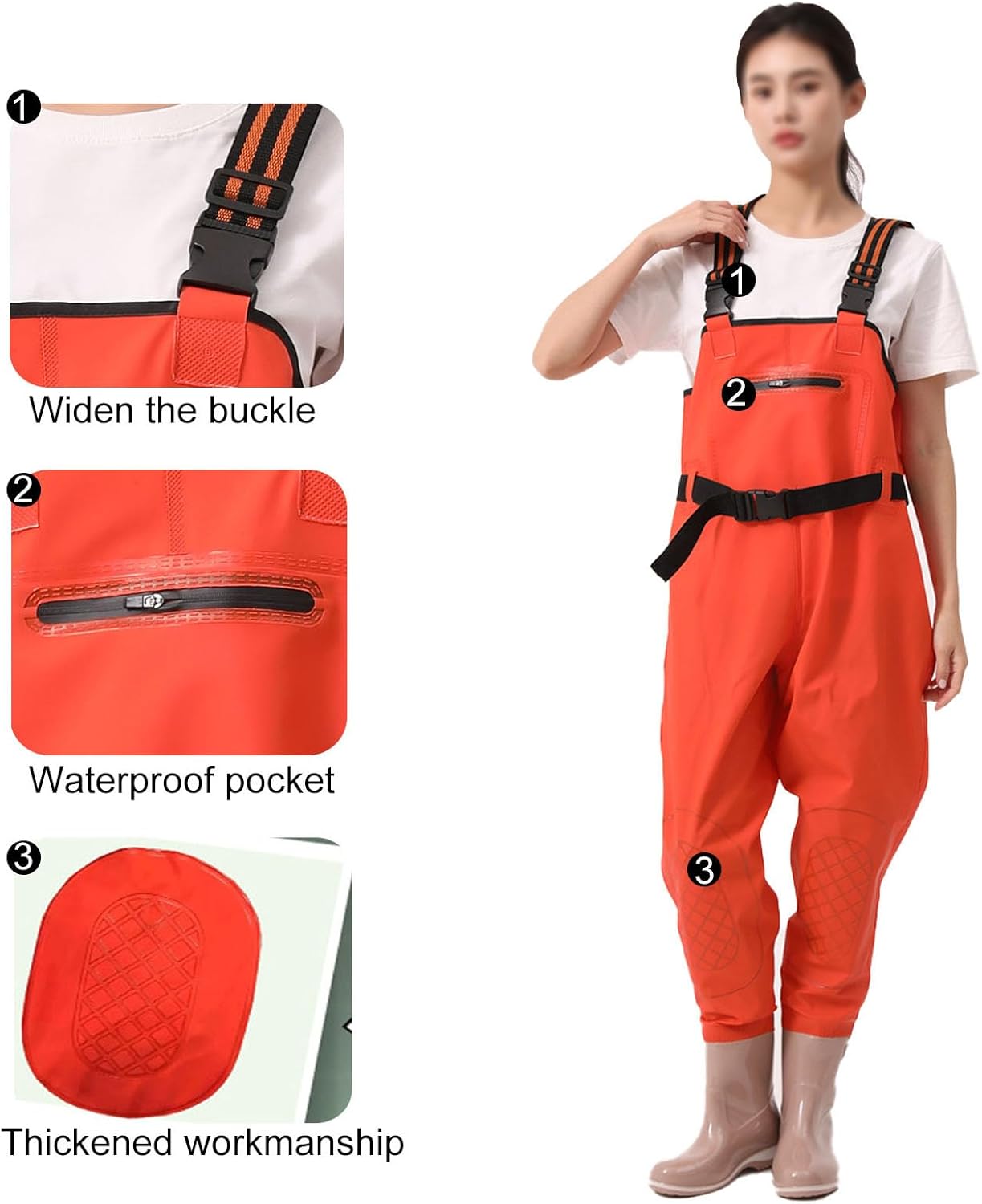 Skiennix PVC Insulated Chest Waders - Waterproof Women's Duck Hunting & Fishing Waders | Durable Boots