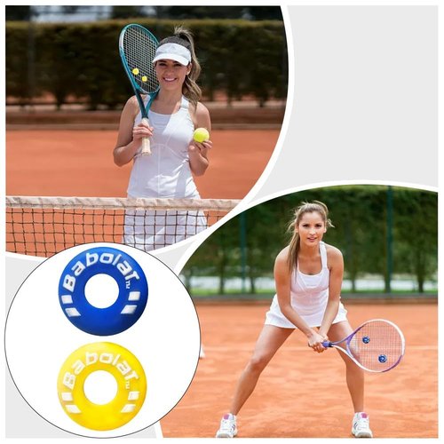 XIXILINRUIYUN 4 Piece Rubber Tire Shape Vibration Dampener Perdurable Tennis Racket Shock Absorber Soft Tennis Accessory Great for Tennis Players (Blue&Yellow)