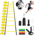 Agility Ladder | 20ft Speed Training Set with 12 Steps, 5 Resistance Bands & Cones for All Ages