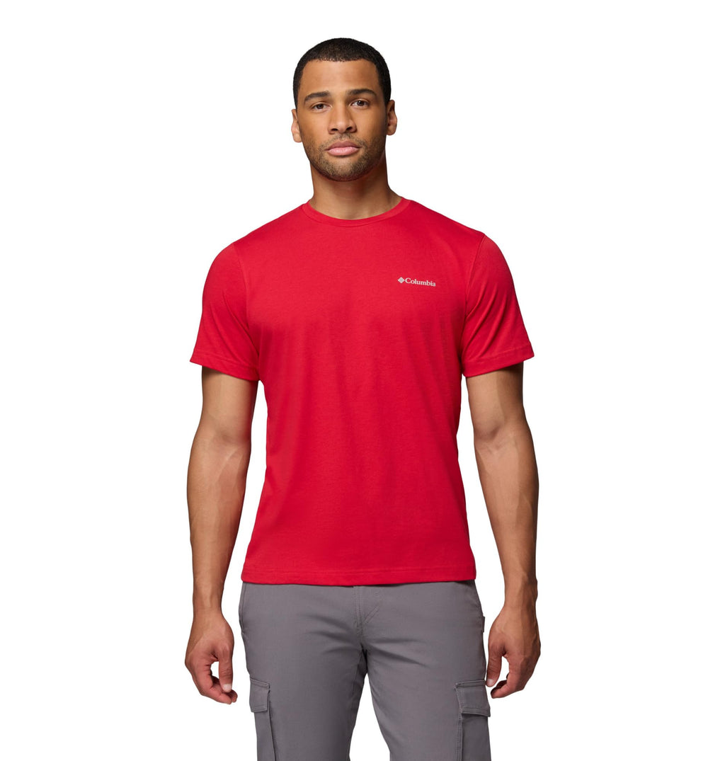 Columbia Mens Thistletown Hills Short Sleeve T-Shirt, Mountain Red, Small