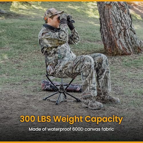 Camouflage 360° Swivel Hunting Chair Stool Seat - Stealthy, Portable, Stable