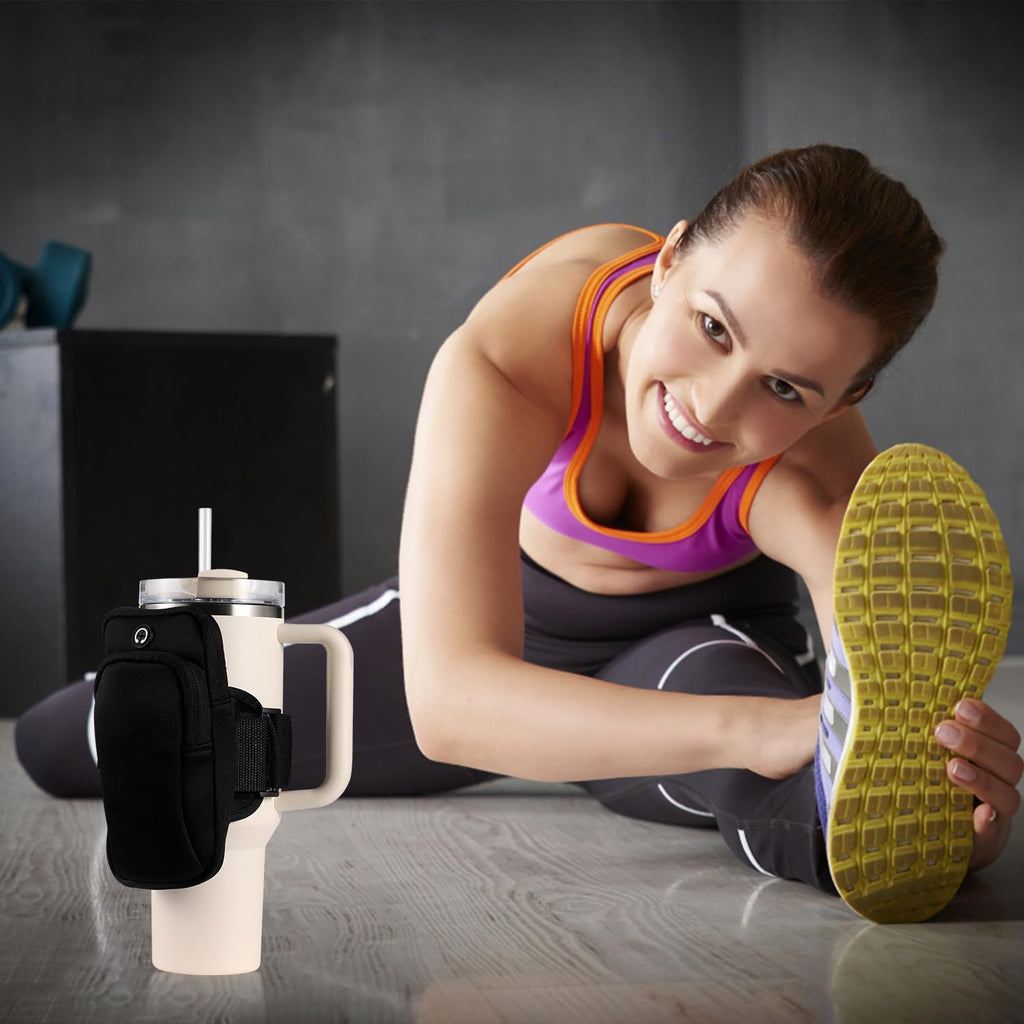 Skiennix Gym Water Bottle Pouch - Double Layer Holder for Cards, Keys & Phone | Ideal for Running & Sports