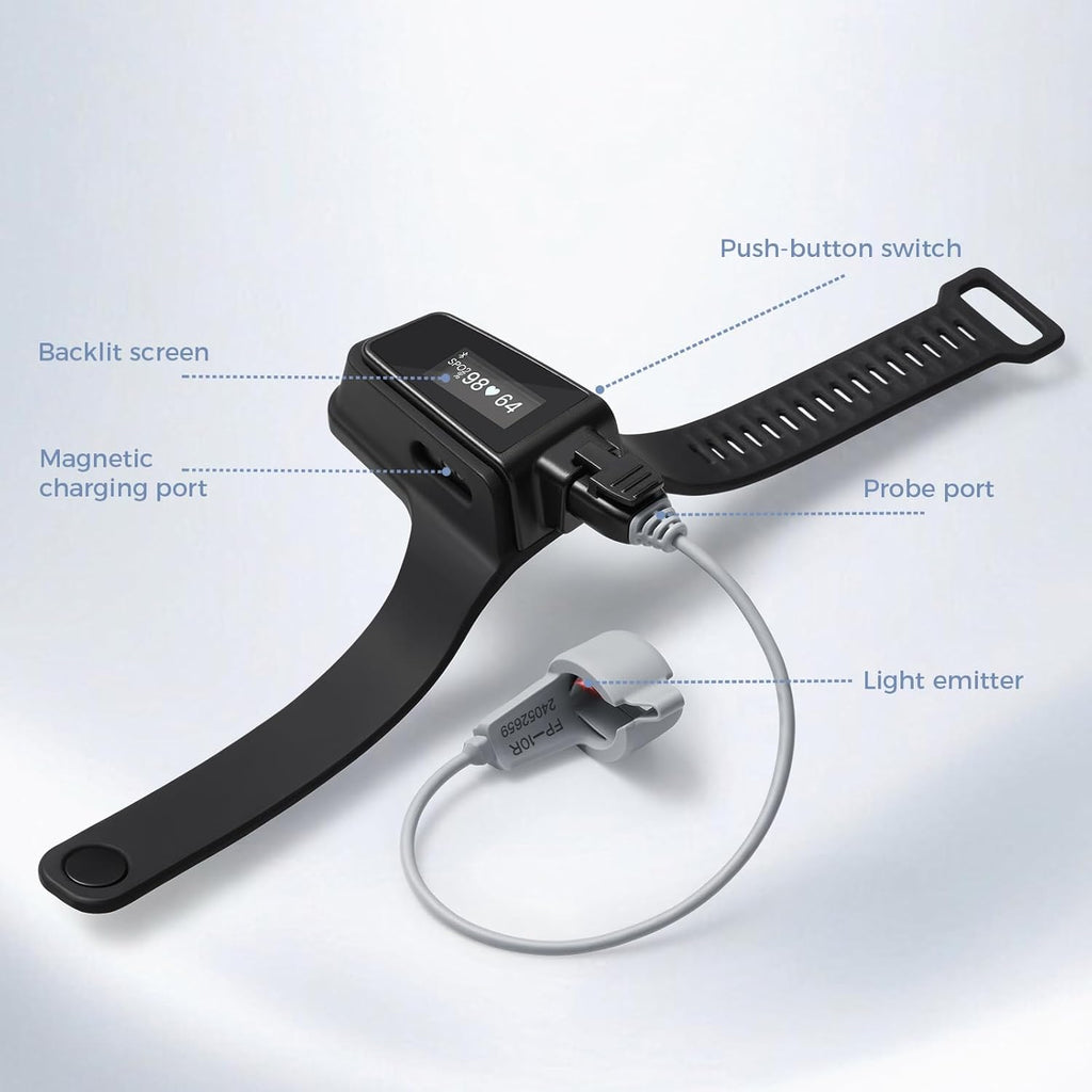 Wellue Wrist Pulse Oximeter - O2 Monitor with 100-Hour Battery Life | Track Blood Oxygen & Pulse Rate