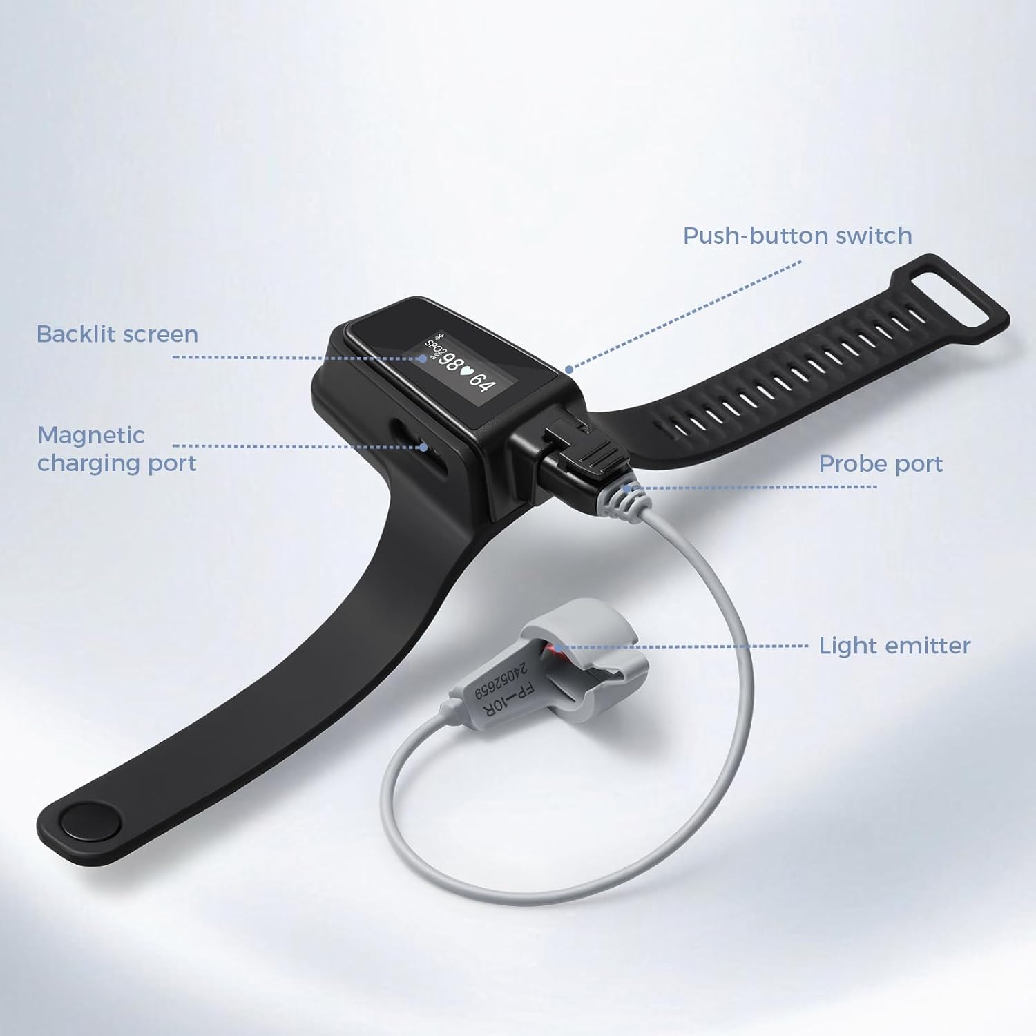 Wellue Wrist Pulse Oximeter - O2 Monitor with 100-Hour Battery Life | Track Blood Oxygen & Pulse Rate