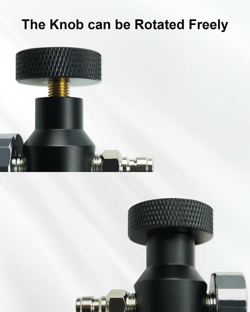 SZRKRLA Paintball Co2 Tank Adapter Compressed Air Fill Station Remote Switch ASA Adapter with 3000psi Gauge Black