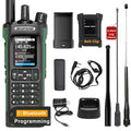 BAOFENG UV-32 10W High Power Long Range Walkie Talkie Bluetooth Programming Multi Band Rechargeable GPS Type-C 1000CH Two Way Ham Radio With 771 and Telescopic Antenna for Family Hunting Hiking