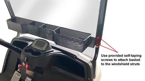 Huskey Golf Cart Baskets Front,One Piece Design Golf Cart Storage Baskets Compatible with I-CON Golf Carts, Sturdy and Larger Compartments.