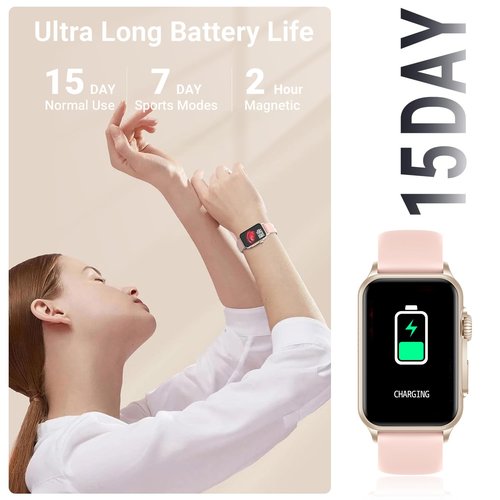 FITVII Nexa Fitness Tracker Answer/Make Calls, Smart Watch with Blood Pressure, Blood Oxygen, 24/7 Heart Rate Monitor, 120+ Sport Mode Activity Tracker with Step Counter, Sleep Tracker for Women Men