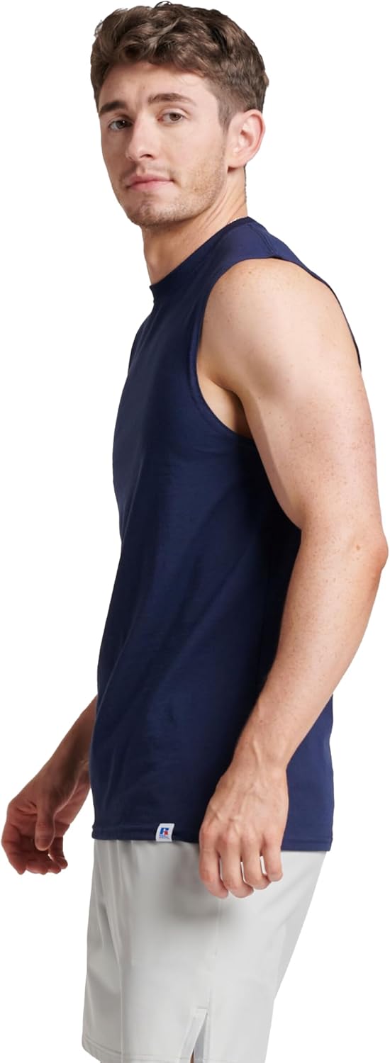 Russell Athletic Men's Dri-Power Muscle Shirt - Moisture Wicking & Odor Protection | UPF 30+, Sizes S-4X