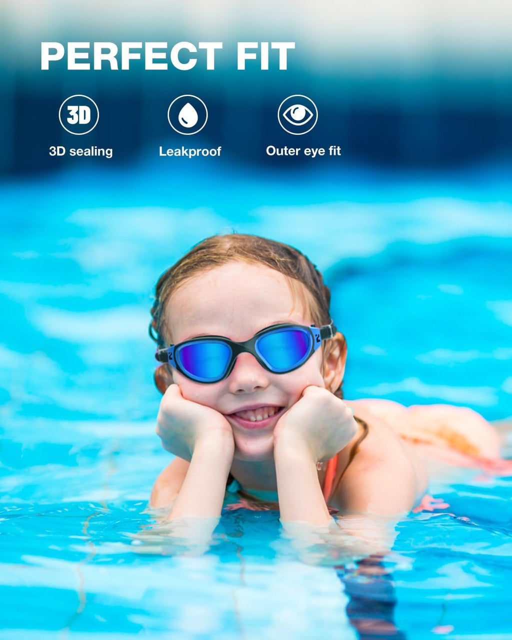 ZIONOR Kids Swim Goggles - G1MINI SE Anti-Fog UV Protection for Ages 6-14 | Comfortable Fit