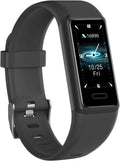 Cloudpoem Fitness Tracker - 24/7 Heart Rate Monitor & Sleep Tracker | IP68 Waterproof, Dark Black