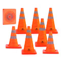 RoadHero Traffic Cones - 18 Inch Collapsible Orange Cones with Reflective Collar | 8 Pack for Safety & Training