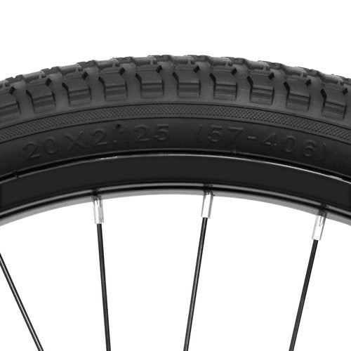Exceedhub 20 Inch Kids Bike Front Wheels Replacement with Solid Air Rubber Tire and Inner Tube, Bicycle Bike Wheels