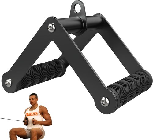 Fitarc Double D Row Handle - Non-Slip V Bar Attachment for Home Gym | T Bar Row & LAT Pulldown Accessory