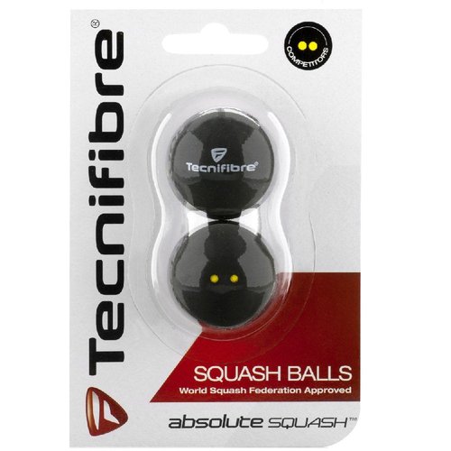 Tecnifibre Double Yellow Dot Squash Balls - 8 Pack