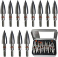 Skiennix Premium Stainless Steel Archery Target Field Points - Durable Screw-In Arrowheads | 12 Pack