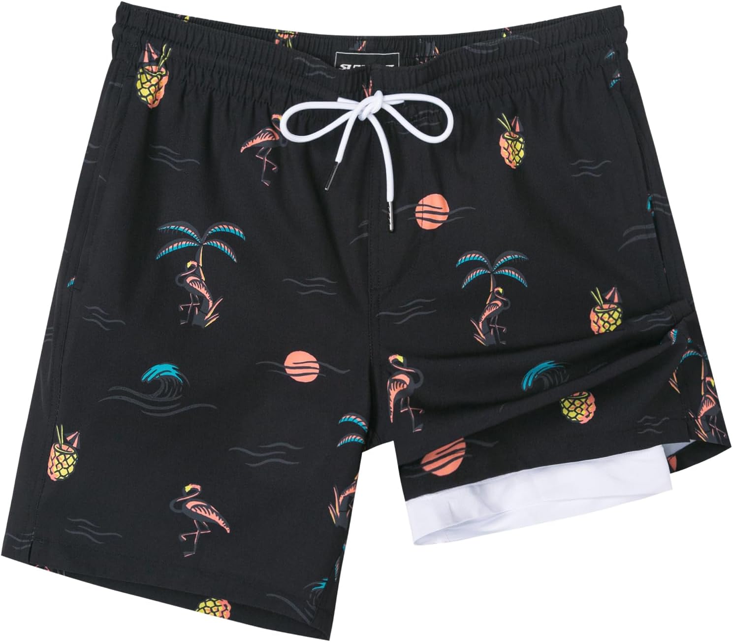 SURF CUZ Men's Swim Trunks - Quick-Dry 7" Shorts with Compression Liner for Ultimate Comfort