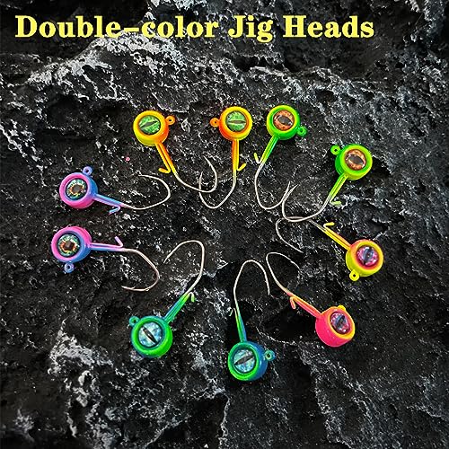 Crappie Jig Heads 1/8oz - 40 Pack Fishing Hooks Swimbait Jig Head