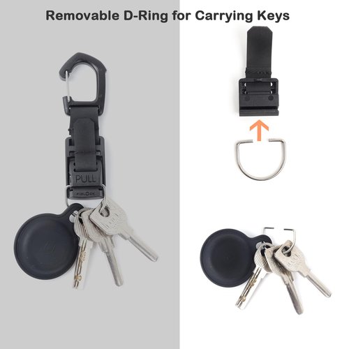 Gwild Concepts Key Chain Holder w/Airtag Case, Quick Release, Magnetic Keychain, for Car Belt Backpack, Detachable Keys Ring Clip
