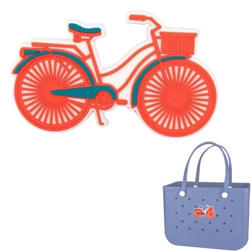 Kaddmedia Charms for Bogg Bag,MOMLIFE Bogg Bag Charms for Beach Tote Rubber Beach Bag Accessories,Insert Decorative Letter for Handbag Beach Tote Bag (Bicycle)