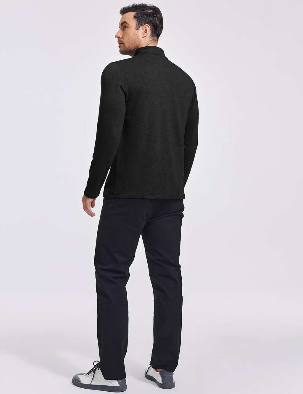 PINSPARK Men's Lightweight Quarter Zip Pullover - Performance Mock Neck Golf Sweatshirt | Casual Long Sleeve
