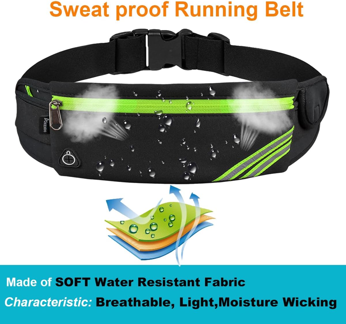 Skiennix Slim Running Belt - Reflective Fanny Pack for Hiking & Cycling | Lightweight Jogging Pouch