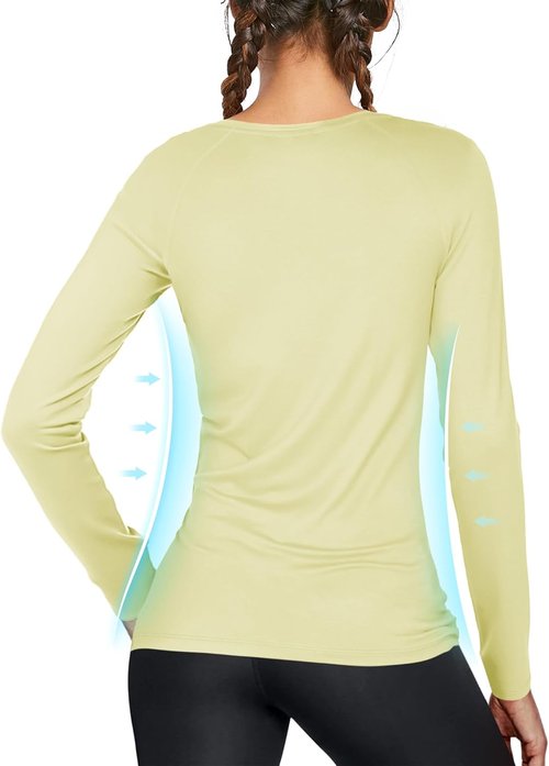 Isnowood Women's Sun Protection Long Sleeve Shirt - UPF 50+ UV Rash Guard for Hiking & Running