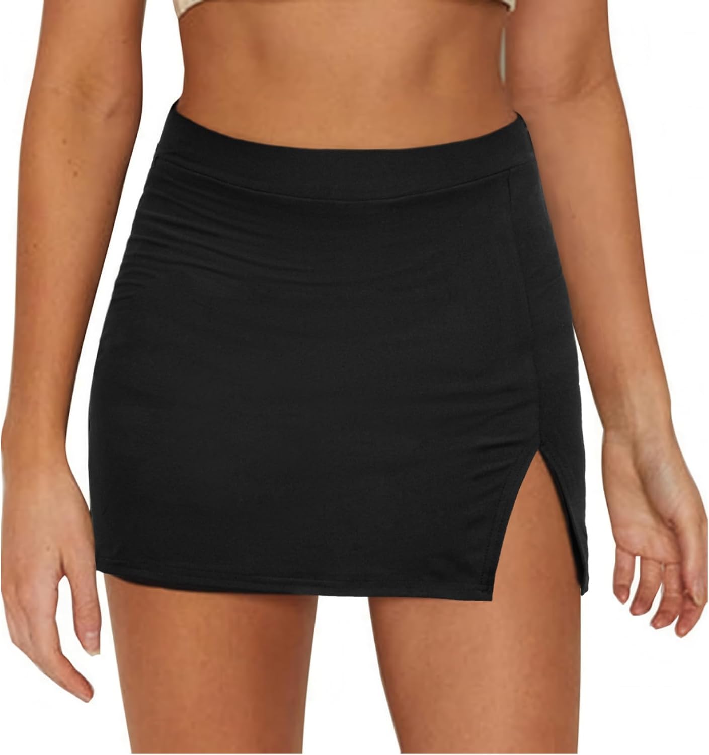 Regine Switzerland Women's Mini Skorts - Sexy Mid-Waisted Bodycon Style with Side Split
