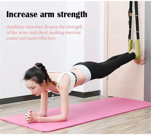 Yoga Fitness Stretching Strap, Door Flexibility Stretching Strap, Improve Leg Waist Back Flexibility Back Bend Assist Trainer, for Rehab Pilates Ballet Dance Cheerleading Splits Gymnastics (pink)