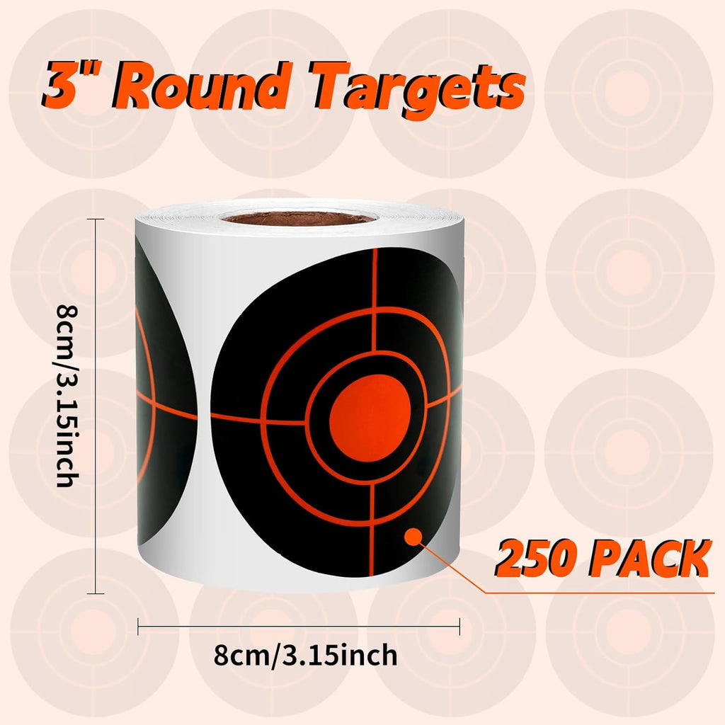 Splatter Targets - 3" Self-Adhesive Shooting Targets for Airsoft, Rifle & Pistol Practice