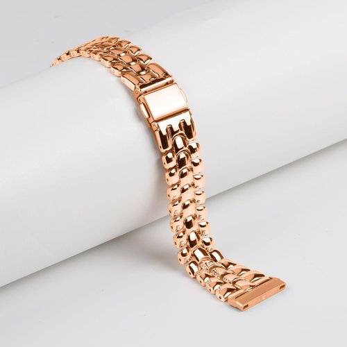 Mtozon Metal Bands Compatible with Fitbit Versa 4/Versa 3/Sense 2/Sense, Women Replacement Wristband, Rose Gold